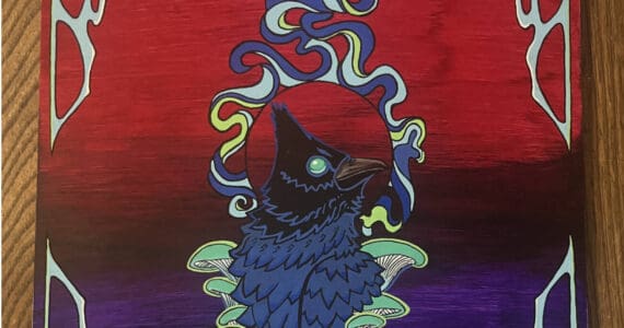 "Our Neighborhood Jay" is an acrylic painting by John Sheipe on display through December in his exhibit at Grace Ridge Brewing, alongside work by other Homer artists. Photo provided by John Sheipe