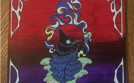 "Our Neighborhood Jay" is an acrylic painting by John Sheipe on display through December in his exhibit at Grace Ridge Brewing, alongside work by other Homer artists. Photo provided by John Sheipe