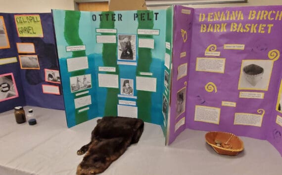 Artifacts from the Pratt Museum's permanent collection are on display alongside the Homer High School Alaska History class's temporary exhibit at the museum on Friday, Dec. 5, 2025, in Homer, Alaska. (Delcenia Cosman/Homer News)