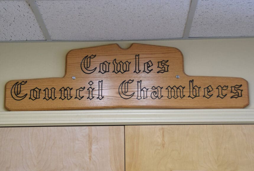 <p>The Cowles Council Chambers are seen in Homer City Hall on Pioneer Avenue in April 2025 in Homer, Alaska. (Homer News file photo)</p>