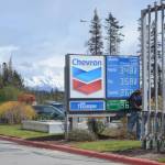 <span class="neFMT neFMT_PhotoCredit">Photo by Michael Armstrong/Homer News</span>                                A worker with Prism Design and Construction, Wasilla, on Thursday, May 31, installs Chevron signs at the former Essential One gas station on the Sterling Highway and Poopdeck Street.