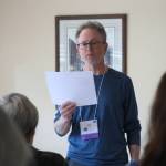 Brooklyn-native poet and novelist Floyd Skloot teaches attending writers to find the hidden music within poetry during his workshop, The Territory of Hidden Music, at the Kachemak Bay Writers Conference on Saturday, June 9, 2018 at Lands End Resort in Homer, Alaska. (Photo by Delcenia Cosman)