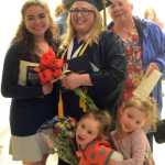 Nina Ellen Gunnell poses for a photo after graduating with an associate of applied science degree in radiologic technology after Kachemak Bay Campus commencement last Wednesday. With her are her daughter, Halen Hernandez, left, daughter, Valkyrie Gunnell, second from left, and friend, Luka Sanders, third from left, and mother, Nina Wolfe, right.