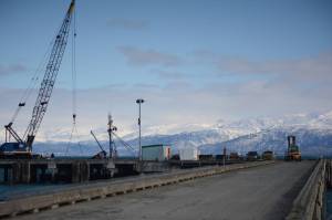 A boat is loaded at the Deep Water Dock on Tuesday afternoon at the Homer Harbor.