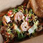 Warm Thai salad with shrimp is a tasty blend of the many herbs and spices used by Keen Kow Thai Food chef Nina Oliver.