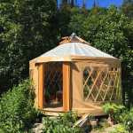 One of Nomad Shelter's yurt greenhouses, which would be built without a floor for the high tunnel program.