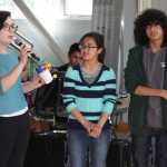 Eryn Gillam, a senior at Homer High School, gives a presentation about the motorcar she created with teammates Evangeline Dooc and Sione Vea at the ANSEP Acceleration Academy at University of Alaska Anchorage.