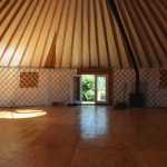 The interior of Wes Fazio's 50-foot yurt built by Nomad Shelters, soon to be filled with nine bunks and couches for a communal living space at Top of the World Hostel and Campground.
