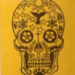 James Adcox's block print, "Alaskan Calavera."