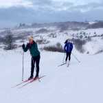 (left to right) Autumn Daigle and Katie Davis ski on a trail at Lookout Mountain for the Ski Your Age event on Monday, Dec. 26.