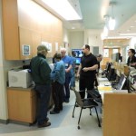 Kachemak Emergency Services medics and South Peninsula Hospital staff train with the telemedicine system at the hospital.-Photo provided