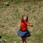 Jessie Duke tosses the Braemar stone.