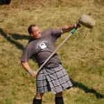 Jody Patosky tosses the sheaf.