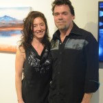 Asia Freeman, left, and Michael Walsh, right, pose at the June 4 opening of their show, “Watermark,” at the Pratt Museum.-Photo by Michael Armstrong, Homer News