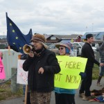 Protest targets military exercise