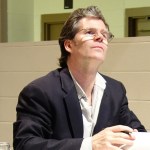 Keynote speaker Andre Dubus III signs books after his reading Saturday.