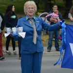 Charlene Ditton wears a vintage Wien Airlines flight attendant uniform. -Photo by Michael Armstrong