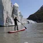 Pete Alexson gets a closeup view of Grewingk Glacier Lake during a standup paddleboard tour.-Photo provided