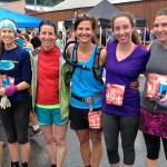 Three generations of Chapple family runners pose in their official finisher shirts. From left are Jennifer Chapple Waltenbaugh, Megan Pitzman, John Chapple III, Ethan Pitzman and Elysha Chapple.