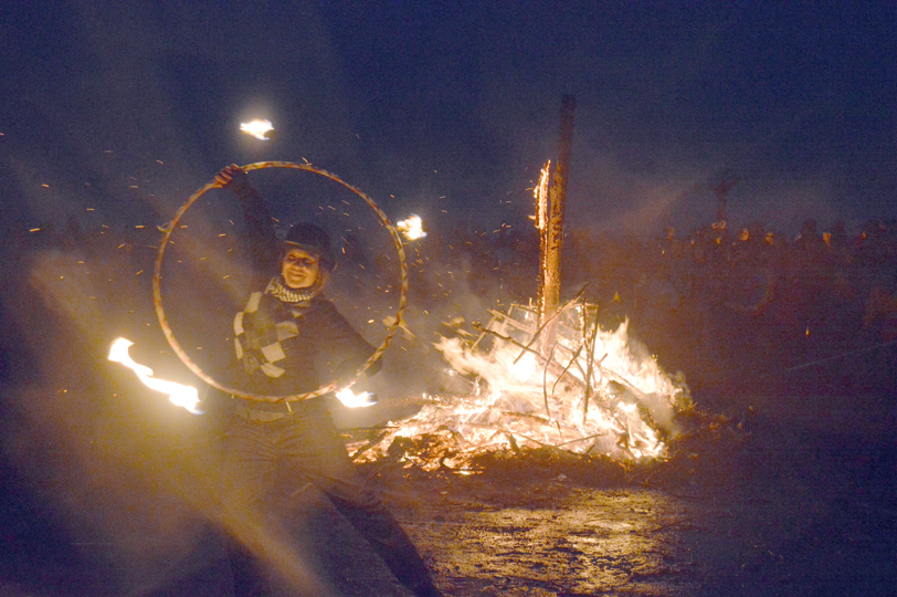 The event went as planned, with fire dancers.-photo by Annie Rosenthal
