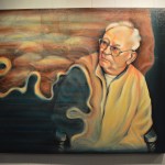 Celia Anderson’s painting, “There’s a River,” is one of 27 community pieces on display at Homer Council on the Arts as a part of an exhibit called “Loss.” While all the artworks ruminate on the meaning of loss, the pieces range from devastating to funny.-Annie Rosenthal, Homer News