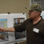 Bob Shavelson of Cook Inletkeeper talks about the Boat House plan at an open house Jan. 13 at Land’s End Resort. Cook Inletkeeper is one of the sponsors of the project.-Photo by Michael Armstrong, Homer News