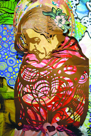 A piece by Desiree Hagen, in their show "Seven Years" at Bunnell Street Arts Center.