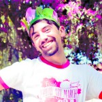 Clinton Edminster smiles in his First Friday Art March shirt. Edminister helps organize the event in Savannah, Ga.-Photo provided