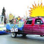 The Pratt Museum won two awards for its Winter Carnival float reminding parade watchers that the museum offers tide pooling guides to help explore Kachemak Bay shores all year-round and even foul weather doesn’t stop fish feeding at the Pratt Museum Marine Gallery every Tuesday and Friday at 4 p.m.-Photo by Anna Frost, Homer News