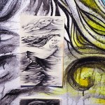 A close-up of some sketches for Sarah Frary’s show, “Lyrical Topography,” at Bunnell Street Arts Center-Photo by Michael Armstrong, Homer News