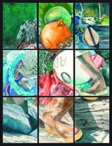 Gearing Up for Spring is a collaborative watercolor piece created by members of the Kachemak Bay Watercolor Society and will be shown at the Fireweed Gallery's First Friday exhibit on May 6 from 5-7 p.m.