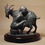 Artist Ranja Dean's bronze sculpture, "Girl Milking Goat," will be featured as part of a group show at Ptarmigan Arts along with more of Ranja's sculptures, as well as engraved wall pieces and woodcut prints by Jeff and M'fanwy Dean.