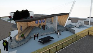 This artist’s rendering shows the proposed building design for the Boat House project.-Photo provided