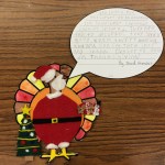 David Hrenchir dressed his turkey up like santa, complete with a tree, and suggests people eat Christmas cookies instead of turkeys because they are fun to decorate, smell good when they are baking and can be cut into any shape.