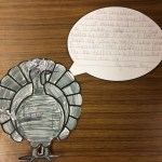 Carlie Ray's turkey dressed up as a kitten and tells people they should eat candy instead of turkey because it is sweet and comes in different flavors.