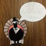 Gabe Bradshaw decorated his turkey as Abraham Lincoln, who encourages people to eat steak instead of turkey this Thanksgiving because steak "will make you strong and tall like (Lincoln)."