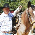 Author of "Alaska Challenge," Ralph Galeano poses with his horse, Billy Boonsmal.
