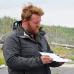 Henry Rieske, the environmental educator and coastwalk coordinator with the Homer-based Center for Alaskan Coastal Studies, explains an International Coastal Cleanup data sheet before sending groups out to gather marine debris from the beach on Sunday, June 3, 2017 on Augustine Island, Alaska. The center coordinated a trip to the island to clean up trash from the beaches of the remote island in Cook Inlet. (Elizabeth Earl/Peninsula Clarion)  Henry Rieske, the environmental educator and coastwalk coordinator with the Homer-based Center for Alaskan Coastal Studies, explains an International Coastal Cleanup data sheet before sending groups out to gather marine debris from the beach on Sunday on Augustine Island. The center coordinated a trip to the island to clean up trash from the beaches of the remote island in Cook Inlet. (Elizabeth Earl/Peninsula Clarion)