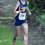 Homer&rsquo;s Brooke Miller puts the finishing touches on her victory in the freshmen-sophomore girls race Monday, Aug. 14, 2017 at the Nikiski Class Races at Nikiski High School. (Photo by Jeff Helminiak/Peninsula Clarion)