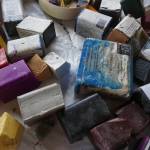 Blocks of encaustic paints fill up a basket at Ann-Margret Wimmerstedt&rsquo;s encaustic workshop on July 30, 2017. (Photo by Michael Armstrong/Homer News)