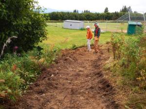 Volunteers work on a section of new trail earlier this year at Karen Hornaday Park in Homer, Alaska. (Photo courtesy Robert Archibald)