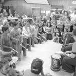 A Tahitian drumming workshop in Nanwalek was standing room only (Photo provided)