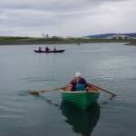 Mariners try out boats during the Kachemak Bay Wooden Boat Society Festival on Saturday, Sept. 2, 2017 at the Nick Dudiak Fishing Lagoon campground in Homer, Alaska. (Photo by Michael Armstrong, Homer News)