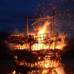 Shine, the 2017 Burning Basket, burns on Sunday, Sept. 10, 2017 at Mariner Park on the Homer Spit. (Photo by Michael Armstrong, Homer News)