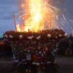 Sparklers ignite as Shine, the 2017 Burning Basket, catches on fire on Sunday, Sept. 10, 2017 at Mariner Park on the Homer Spit. (Photo by Michael Armstrong, Homer News)