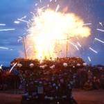 Sparklers ignite as Shine, the 2017 Burning Basket, catches on fire on Sunday, Sept. 10, 2017 at Mariner Park on the Homer Spit. (Photo by Michael Armstrong, Homer News)