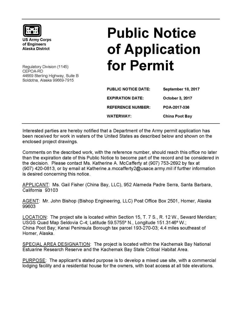 Corps seeks comments on China Poot dock