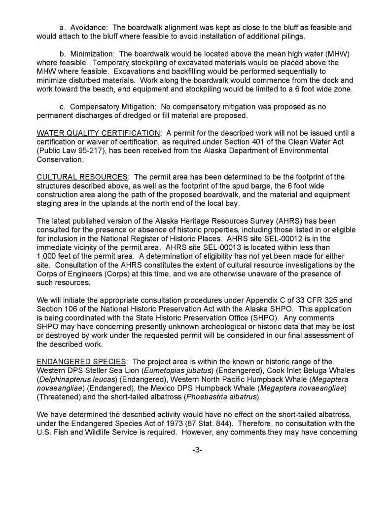 Corps seeks comments on China Poot dock