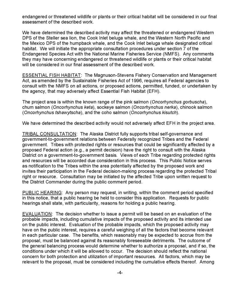 Corps seeks comments on China Poot dock