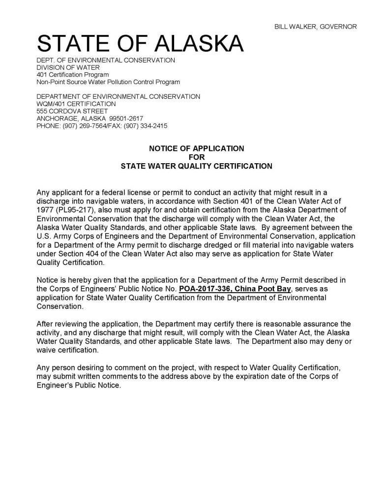 Corps seeks comments on China Poot dock